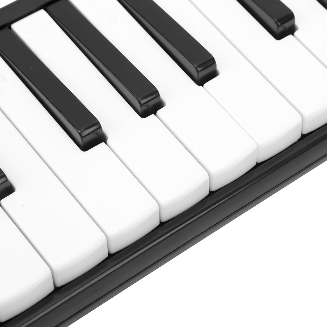 32 Tasten Melodica Air Piano Keyboard Musikinstrument mit Tragetasche und Kurzem Mundstück (Schwarz)