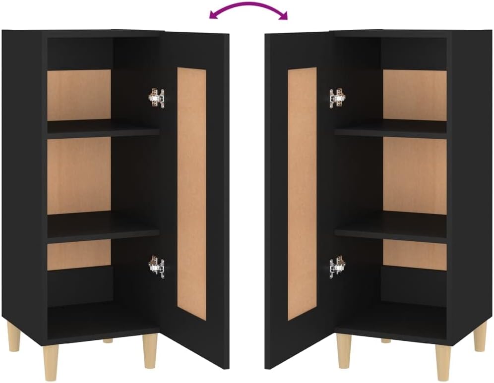 WIFESE Sideboard Schwarz 34,5x34x90 cm Highboard Schrank Klein Kommode Kommoden & Sideboards Flur Ko