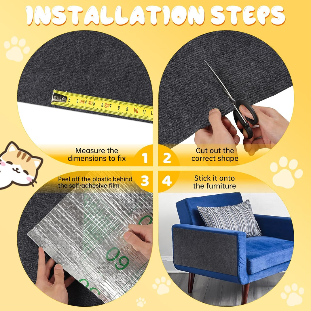 Kratzmatte Katze, 200cmx40cm Selbstklebend Kratzteppich Wand Kratzmatte für Katzen Katzenkratzwand K