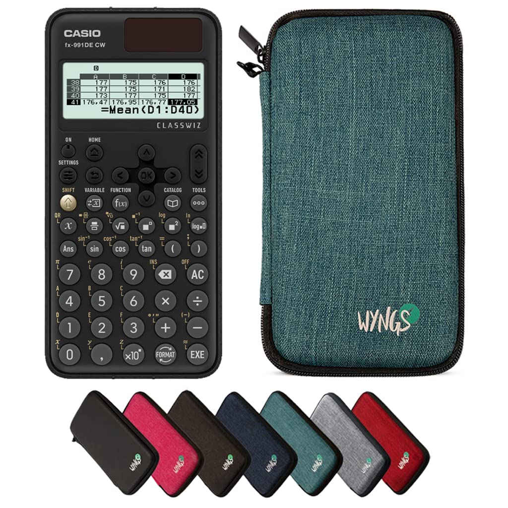 CALCUSO Sparpaket: Casio FX-991DE CW ClassWiz technisch-wissenschaftlicher Schulrechner + WYNGS Schu