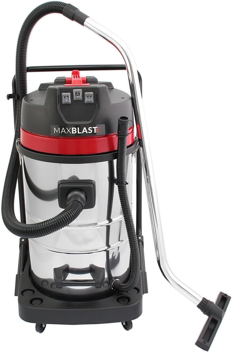 Industriestaubsauger 80 l, Nass- und Trockensauger, 4 Aufsätze, gewerbliche Reinigung, 3000 W, Dreif