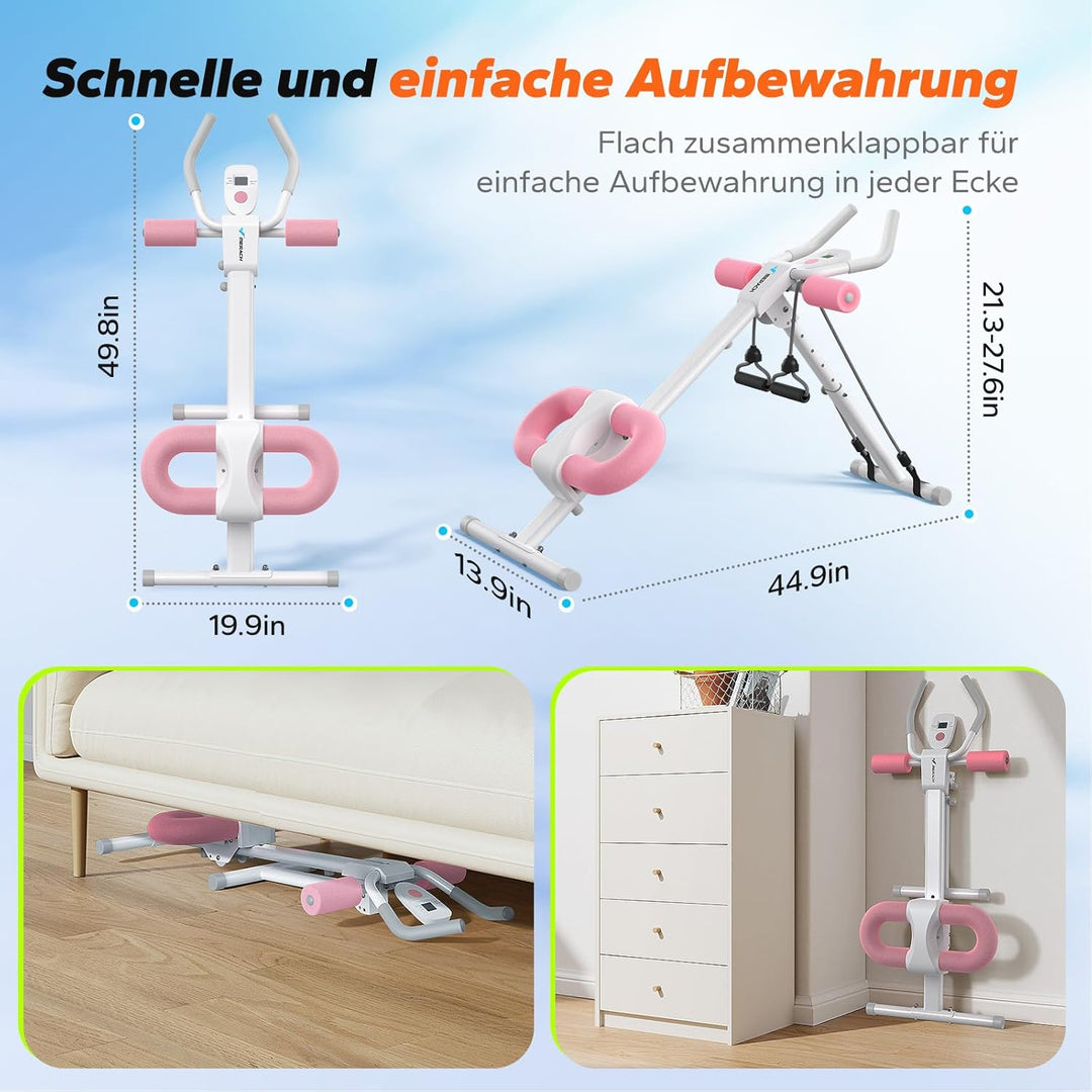 MERACH Bauchtrainer Bauchmuskeltrainer für Zuhause Multifunktionale Trainingsgerät für Ganzkörpertra
