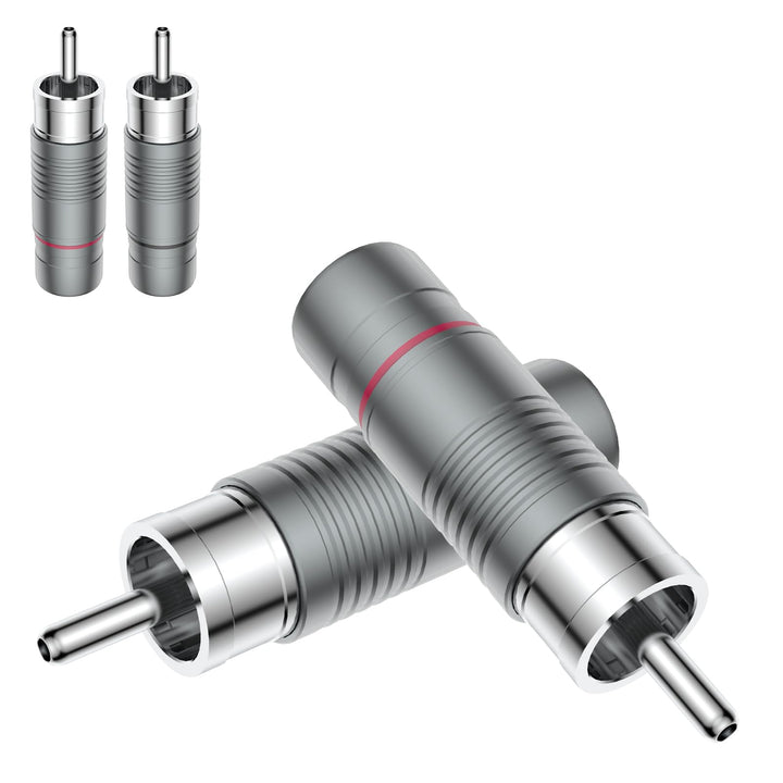 Tertullus 4 Stück High End Cinch Stecker ，HiFi RCA Stecker,Cinch-Steckverbinder für Audio Phono RCA1