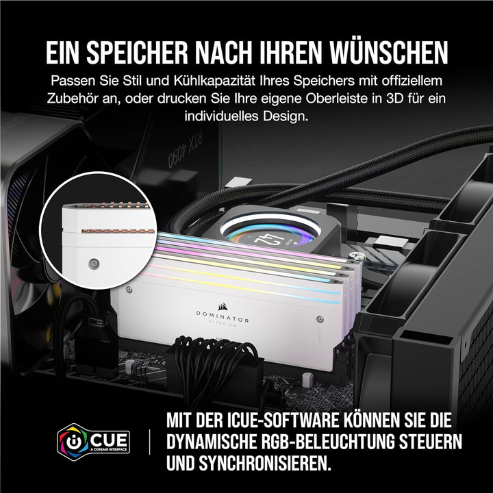 CORSAIR Dominator Titanium RGB DDR5 RAM 32GB (2x16GB) DDR5 6400MHz CL32 Intel XMP iCUE-Kompatibler C