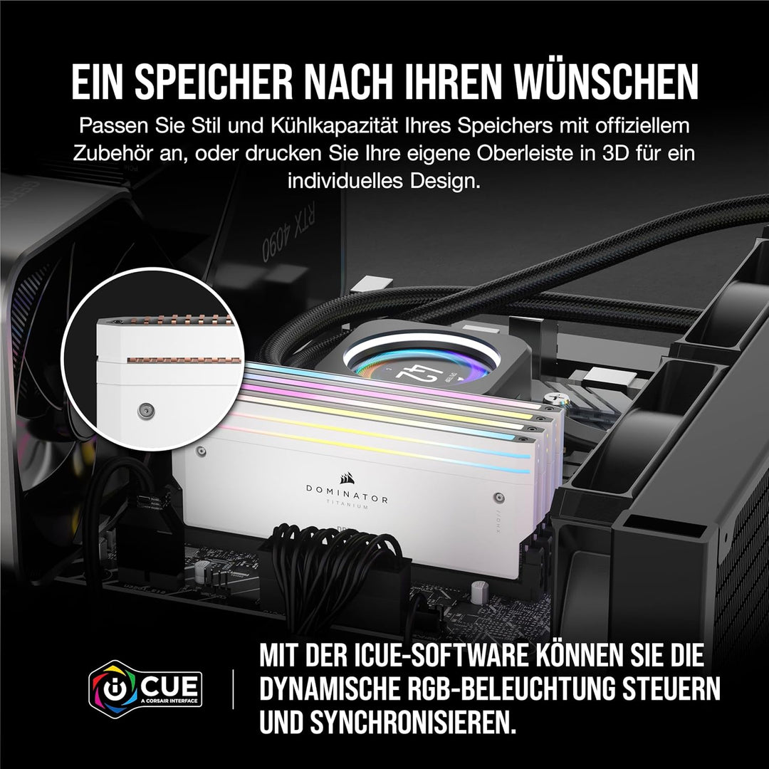 CORSAIR Dominator Titanium RGB DDR5 RAM 32GB (2x16GB) DDR5 6400MHz CL32 Intel XMP iCUE-Kompatibler C