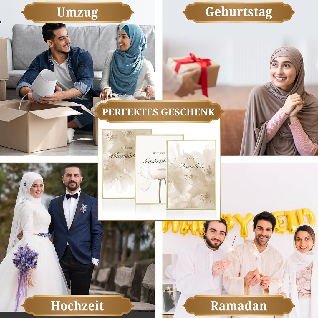 HAVA Artwork Beige Dream Poster Set, Islamische Poster, Islamische Bilder, Islamische Dekoration, Is