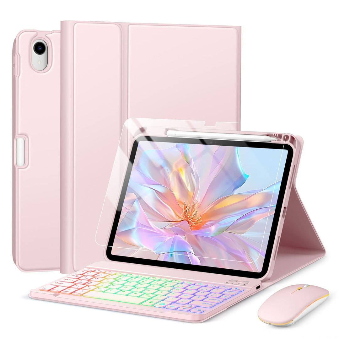 drivego Tastatur Hülle mit Maus for iPad A16 11/10 Generation &amp; Schutzfolie | (11/10.9 Zoll, 2025/20