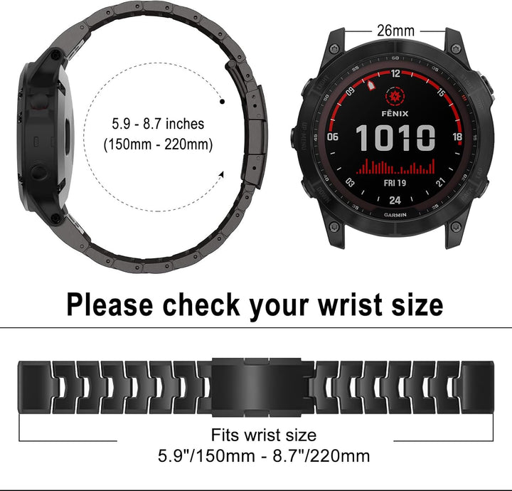 SumRioo QuickFit 26mm Armband für Garmin Fenix 7X Pro Solar/7X Pro/7X Solar/7X/6X Solar/6X Pro/6X/5X