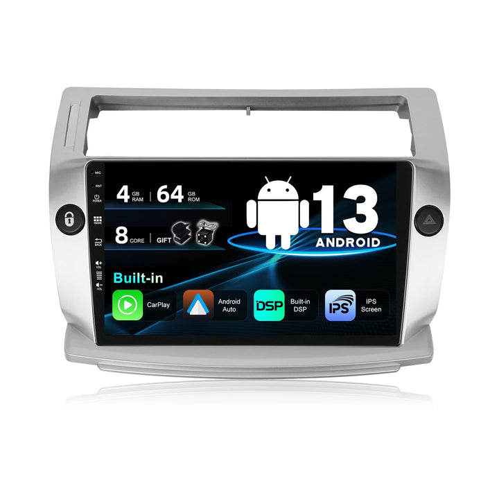 SXAUTO Autoradio Android 12 Passt für Citroen C4 / C-Quatre/C-Triomphe (2004-2012) - Built-in Carpla
