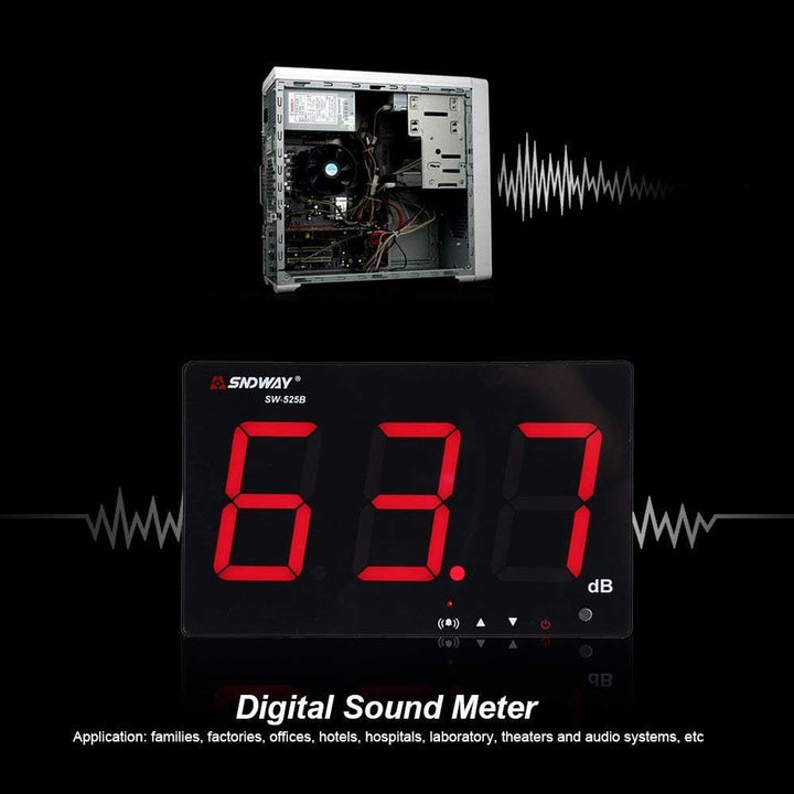 Zerodis Schallpegelmesser, 30~130dB 9,6 inches grosser LCD Bildschrim Display Wand Hängende Dezibel