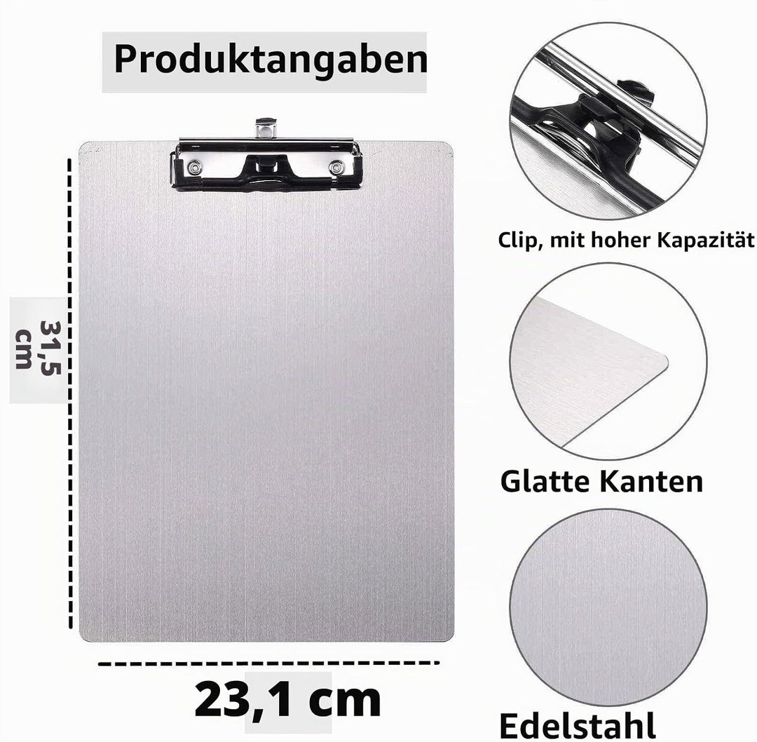 A4-Grösse Vertikale Klemmbrett mit abnehmbarer Stifthalterung - tragbar und langlebig mit schwerer K