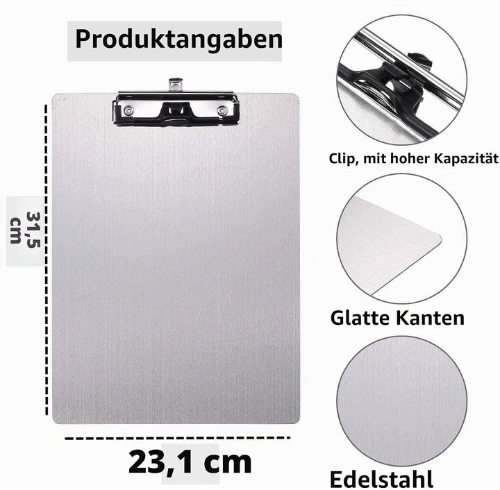 A4-Grösse Vertikale Klemmbrett mit abnehmbarer Stifthalterung - tragbar und langlebig mit schwerer K