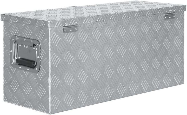 vidaXL Aluminiumkiste 80x30x35cm Alu Box Koffer Werkzeugbox Transportkiste 80 x 30 x 35 cm Silber, 8