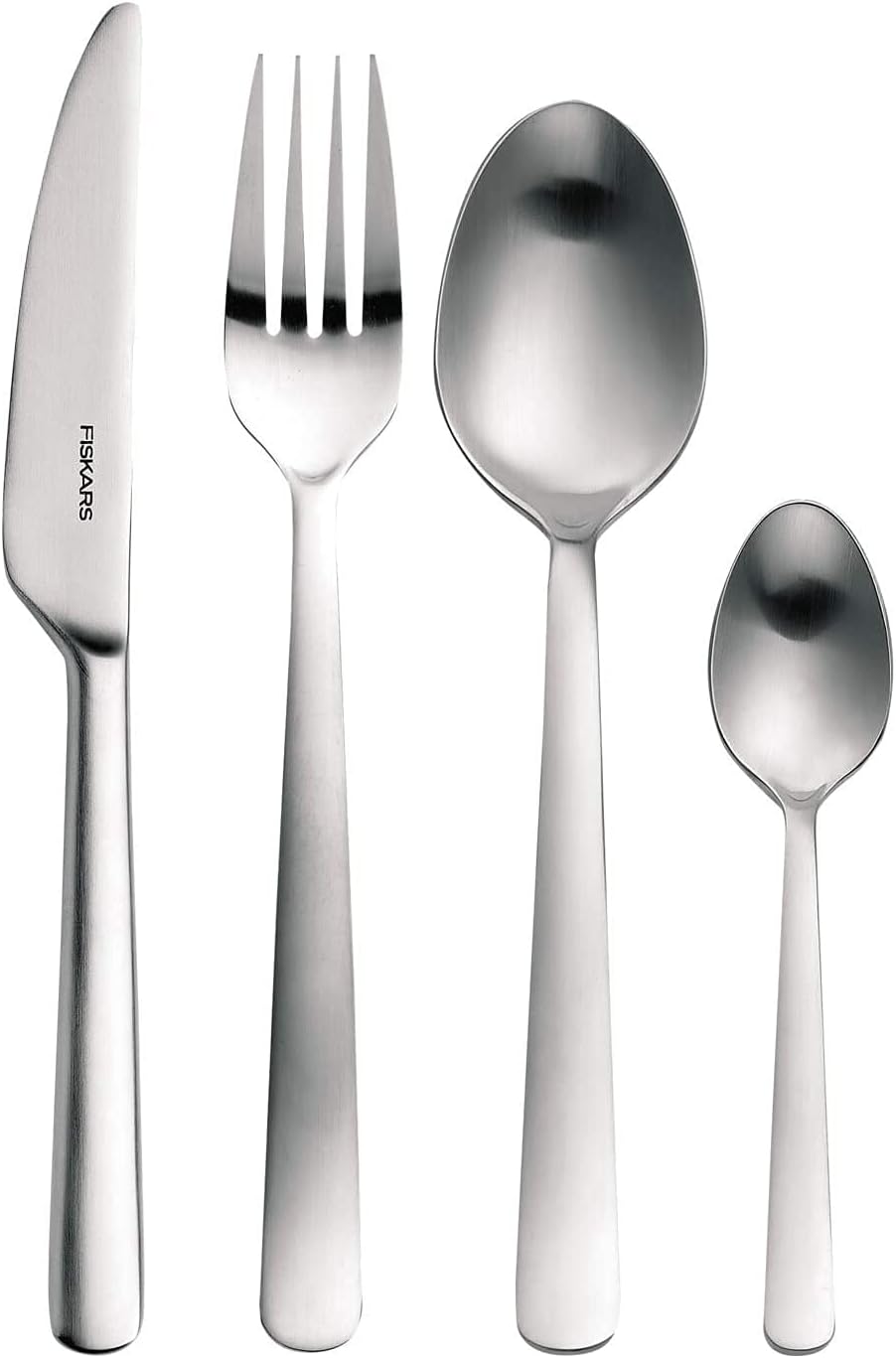 Fiskars Besteck-Set, 24-teilig, Qualitätsstahl, Silber/Matt, Functional Form, 1002961 Besteck-Set, 2