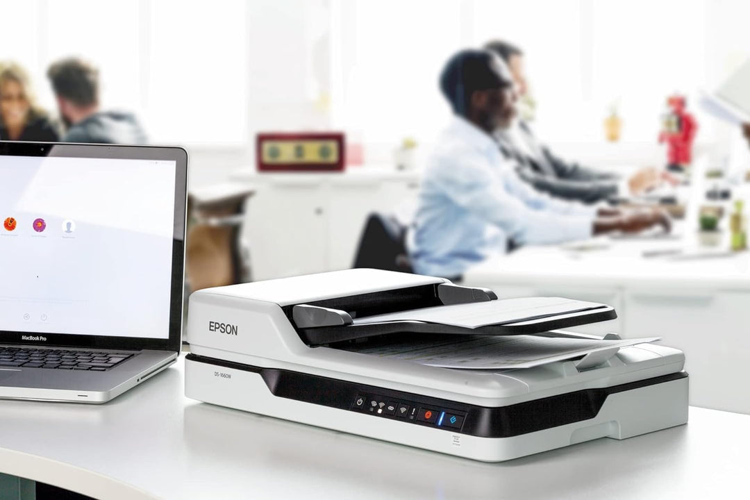 Epson WorkForce DS-1660W DIN A4 Dokumentenscanner (Scanner, kleine Standfläche, Dokumenteneinzug, Du