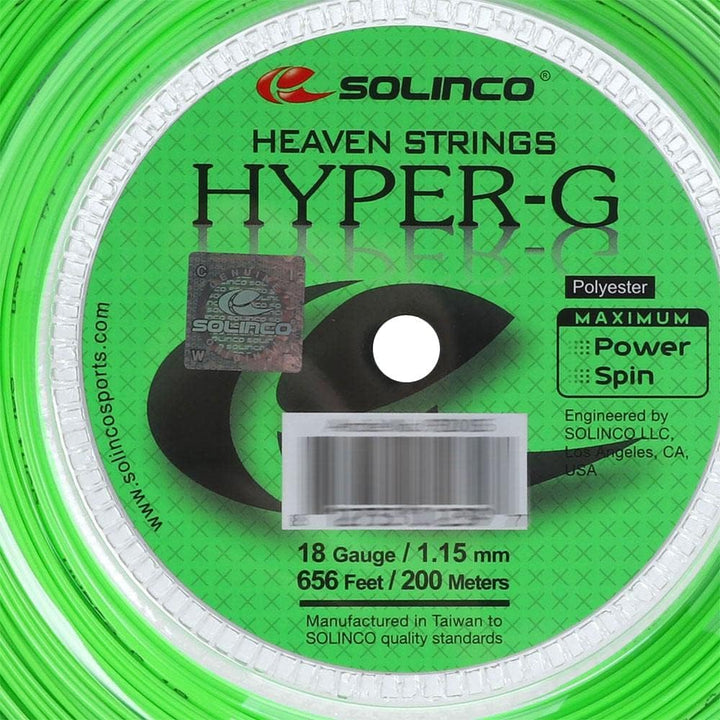Solinco Hyper-G 200M Grün Tennis Saitenrolle 200m Monofil Grün 1,15, 1,15