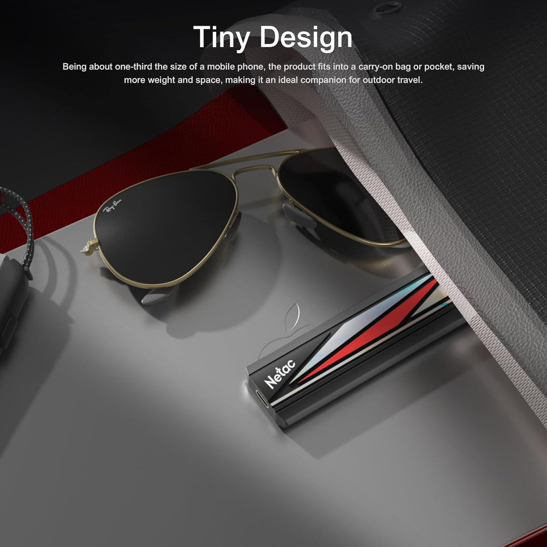 Netac Portable SSD 512GB Externe Solid State Drive 512GB bis zu 2000MB/s USB 3.2 Gen2X2 NVMe SSD Ext