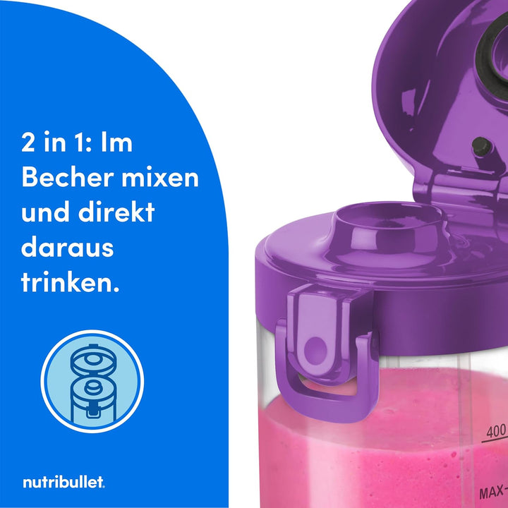nutribullet Stabmixer, Stabmixer, 475ml BPA frei, Tragbarer Mixer, Multifunktionsmixer, USB-C Ladege