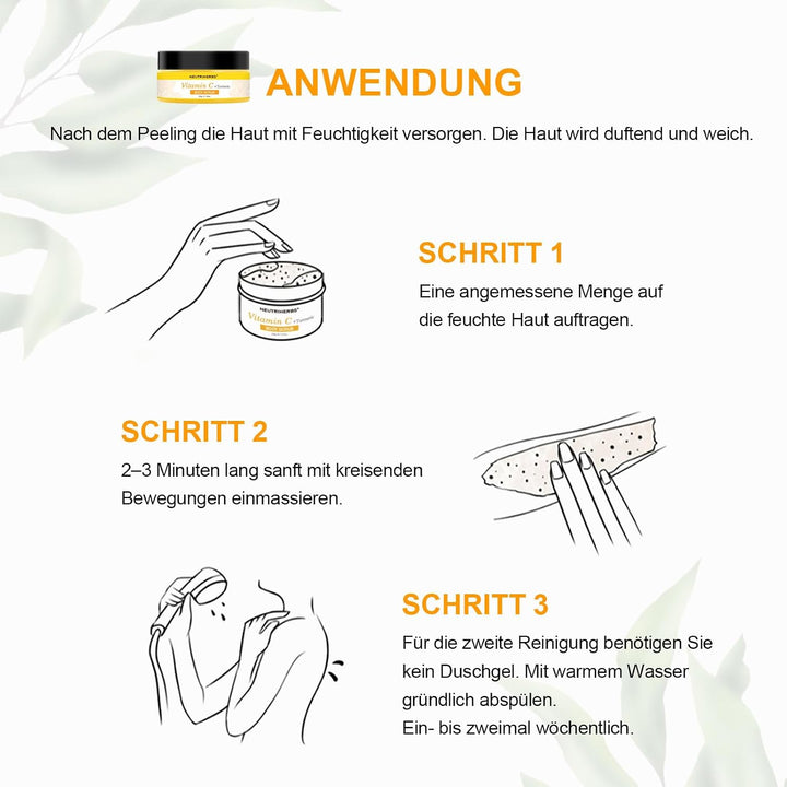 Neutriherbs Kurkuma Körperpeeling, 200G-Vitamin C Tiefenreinigung Peeling Körper für Entfernt Abgest