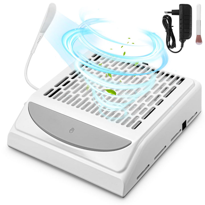 Staubabsaugung für Nägel 100W, 5000rpm Nagelstaubsauger Weiss, Professionelle Haushalt und Staubabsa