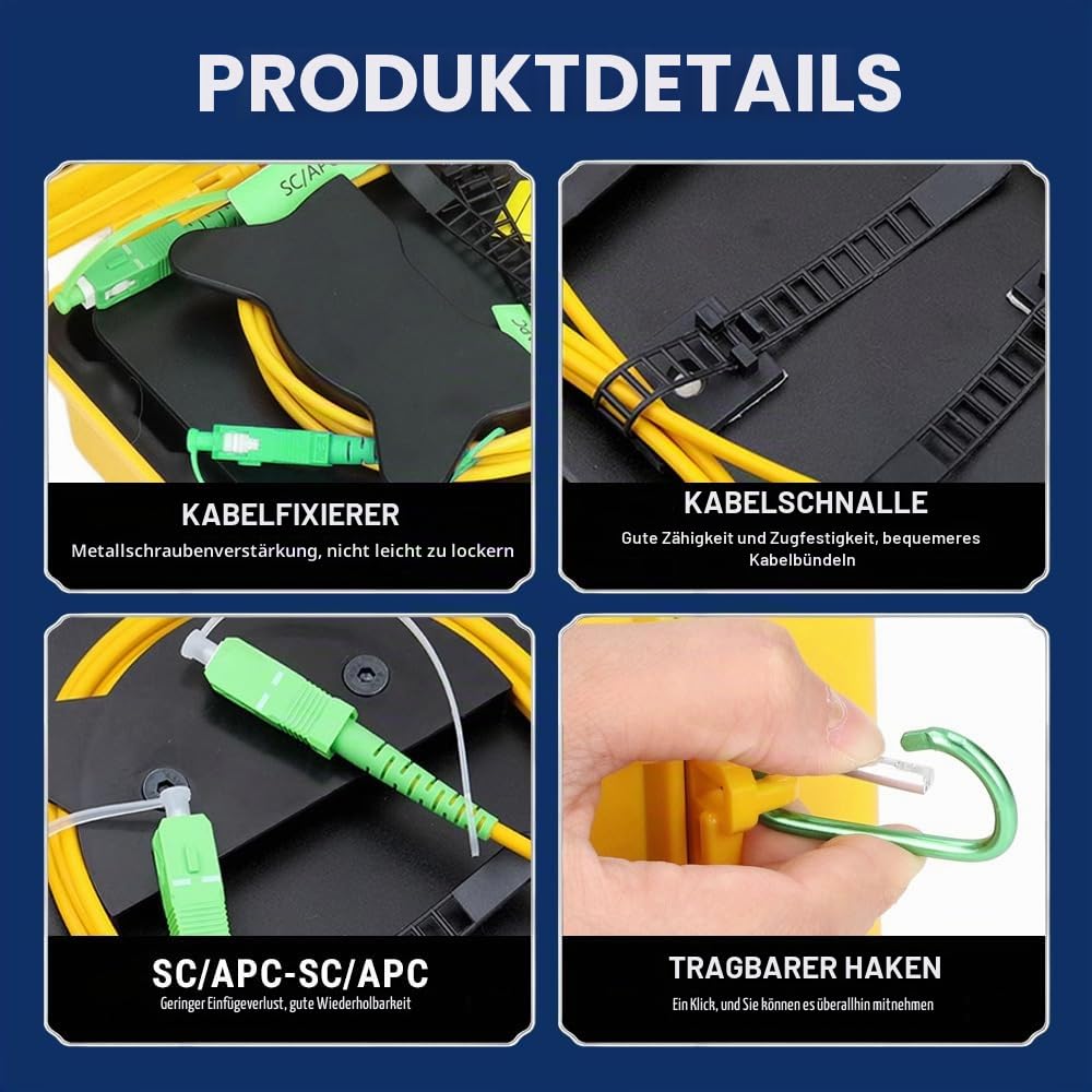 Uadme Glasfaserkabel, OTDR Launch Cable Box, Glasfaser-Kabel SC/APC auf SC/APC Simplex Singlemode 9/