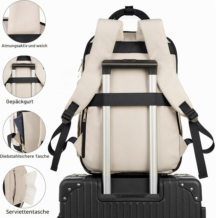 Rucksack Damen 15,6 Zoll Laptop Schulrucksack Mädchen Teenager mit Laptopfach,Schultasche für Schule