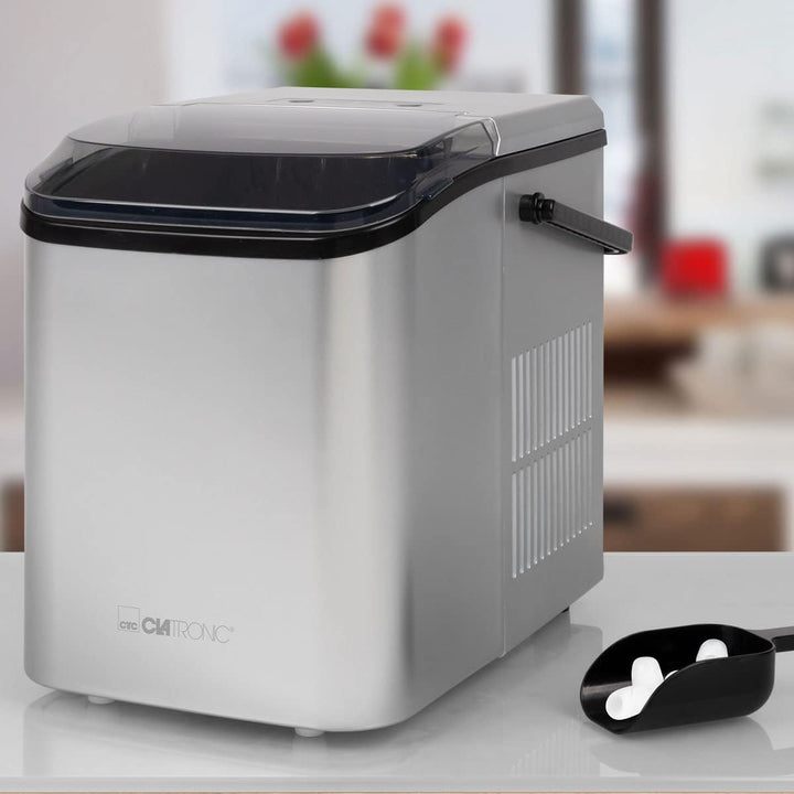 Clatronic Eiswürfelmaschine, Eiswürfel nach 10 Minuten, Selbstreinigend für grosse und kleine Würfel