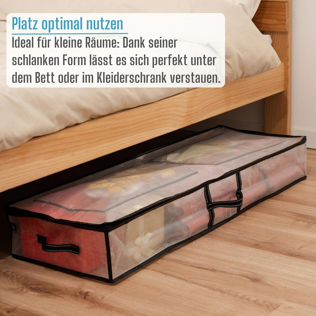 VENO Transparente Geschenkpapier-Organizer-Aufbewahrungsbox für Geburtstag, Weihnachtsgeschenktüten
