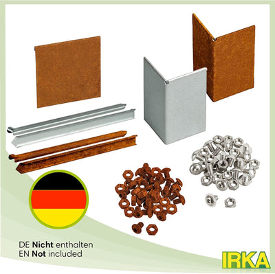 IRKA Rasenkantenband Cortenstahl Garten 25cm x 10m x 1mm | Cortenstahl Rasenkante Rost mit Versteifu