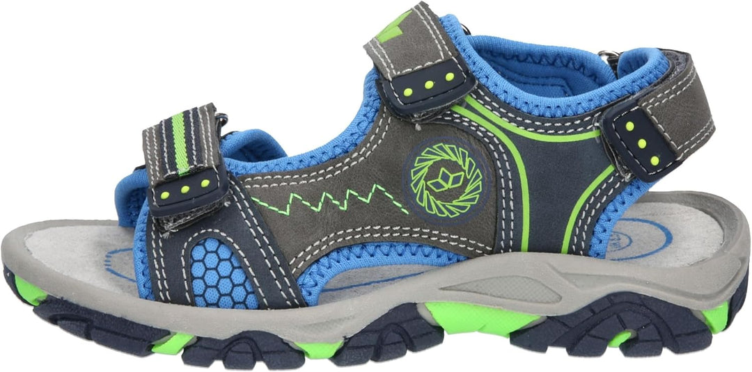 Lico Jungen Emil V Sandalen 26 EU Grau Blau Lemon, 26 EU Grau Blau Lemon