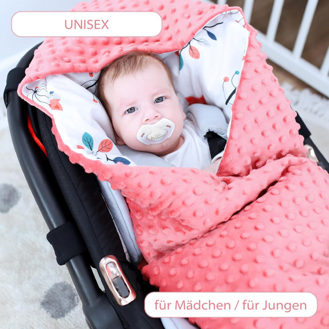 Einschlagdecke Babyschale Decke Kinderwagen 90 x 90 cm - universal Baby Babydecke für Buggy Autositz
