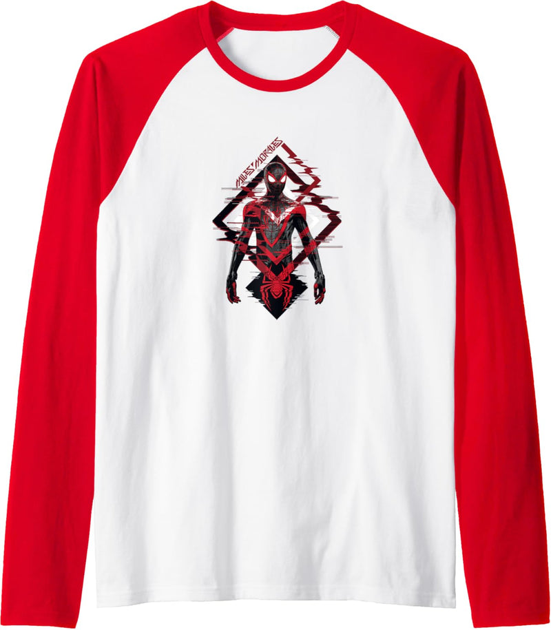 Marvel Spider-Man: Miles Morales Diamond Glitch Portrait Raglan