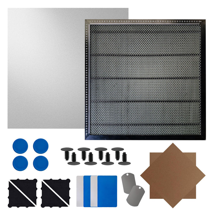 Waben-Laserbett (44 x 44 x 2,2 cm), Laserschneidmaterial mit Aluminiumplatte, Stahlwaben-Tisch zum L