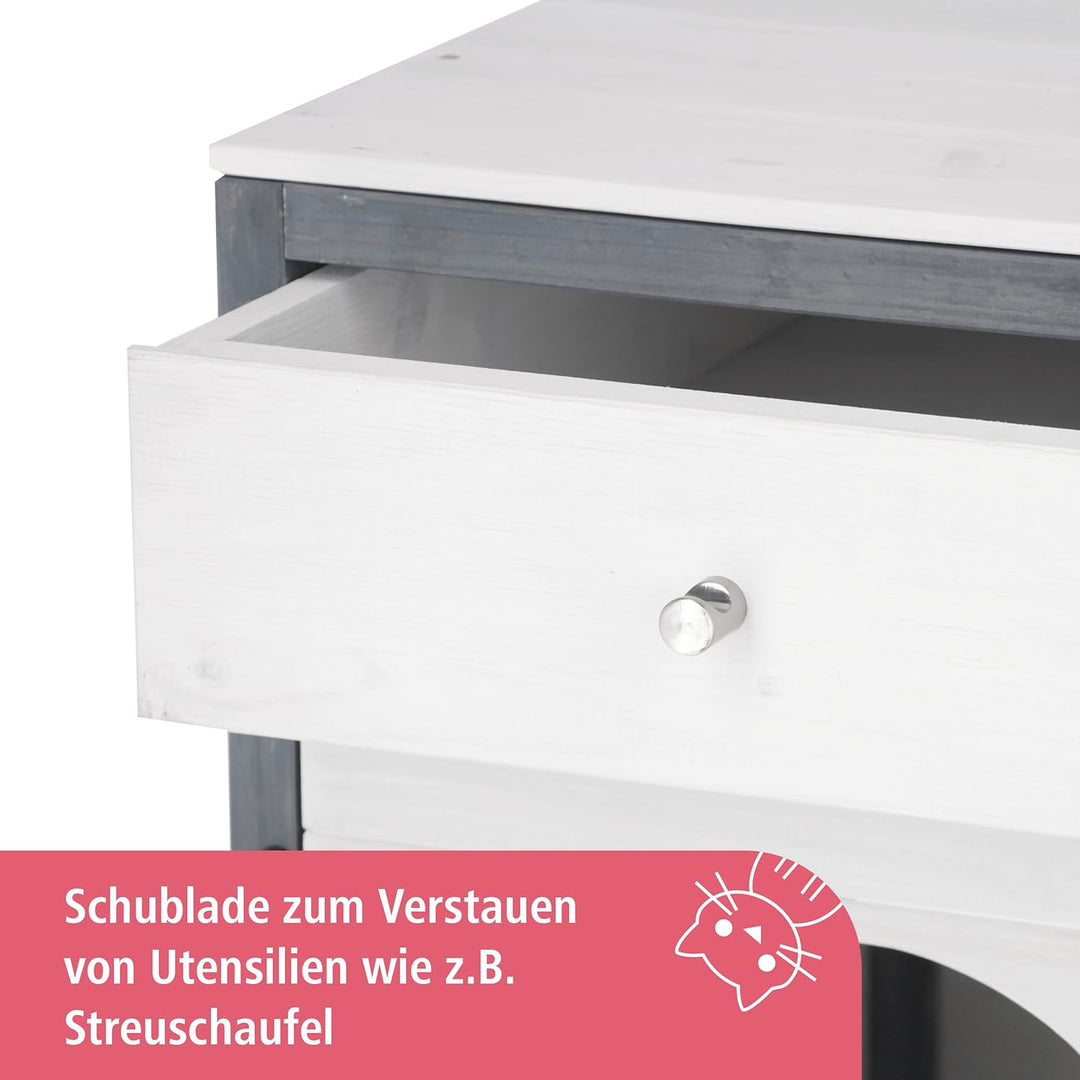 Kerbl Pet Katzenschrank Ida, Versteck für Katzentoilette oder Liegekissen, Katzentoilettenhaus, Katz