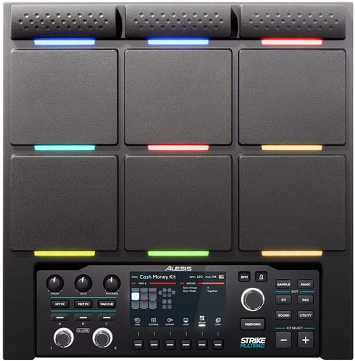 Alesis Strike Multipad - Perkussions-Pad mit 9 RGB-hintergrundbeleuchteten Pads, Sampler, Looper, in