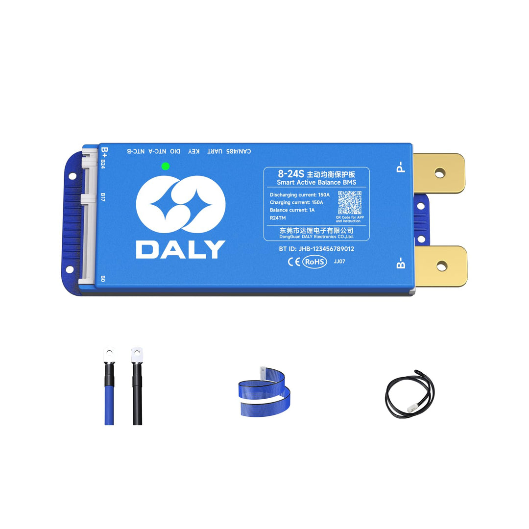 DALY Smart Active Balance BMS 150A 24V-84V 8S-24S Integriertes Bluetooth mit RS485 CAN PCB Batteries