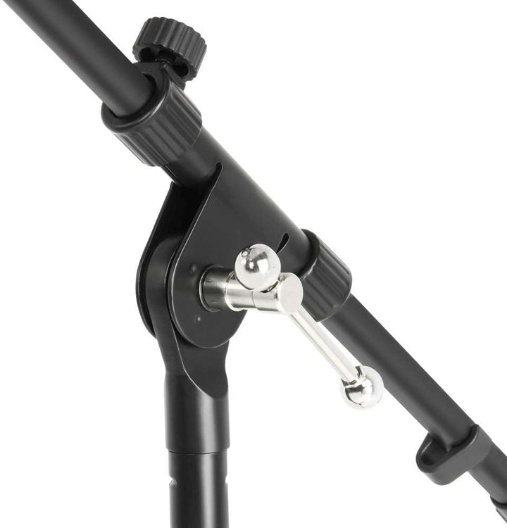 2 x ADAM HALL Profi Mikrofonständer Mikrofonstativ S5B mit Galgen/Schwenkarm, Höhe 94-160 cm, Schwar
