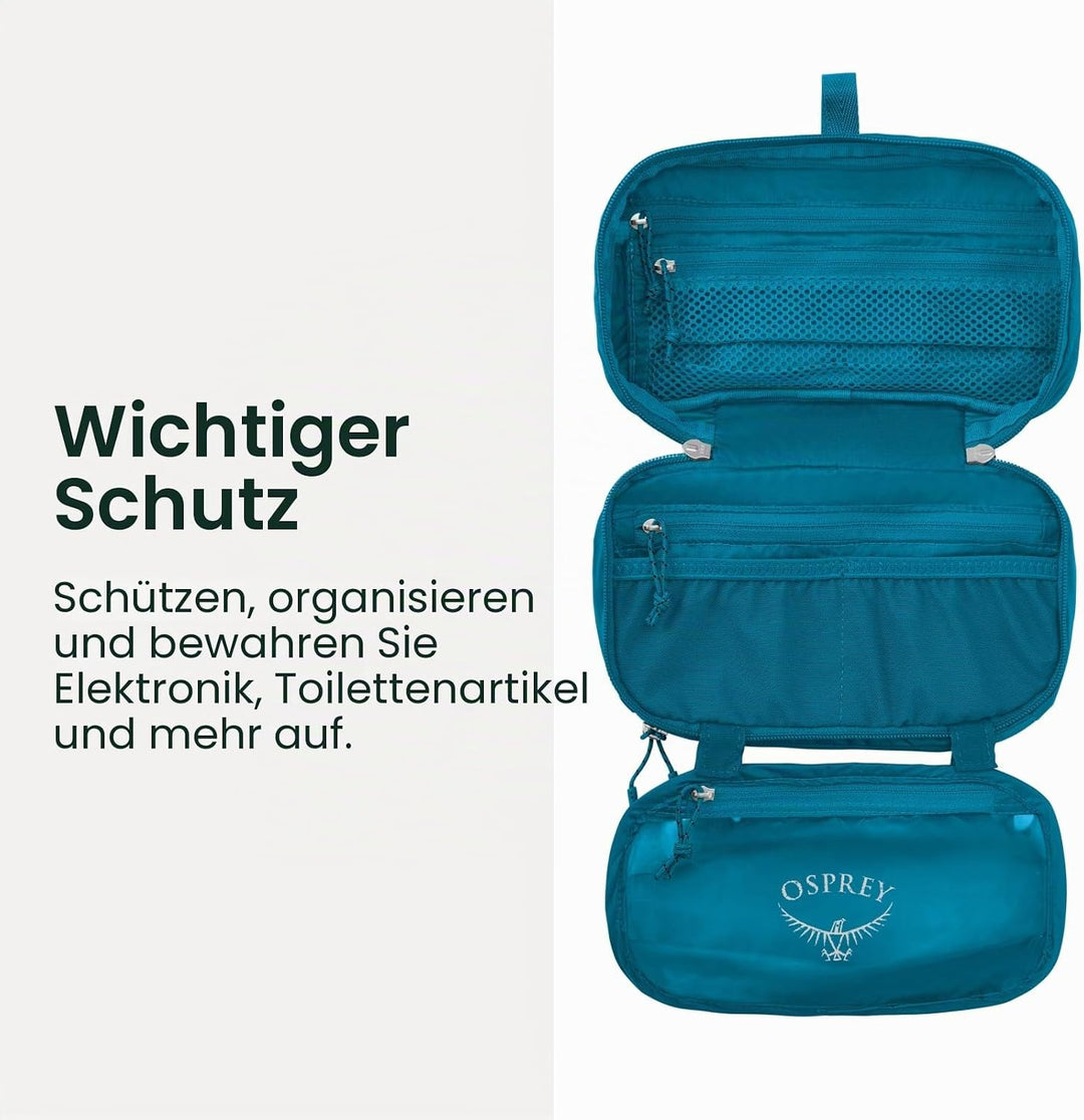 Osprey Europe Ultraleichter Organizer mit Reissverschluss Rucksack-Zubehör Schwarz, Schwarz