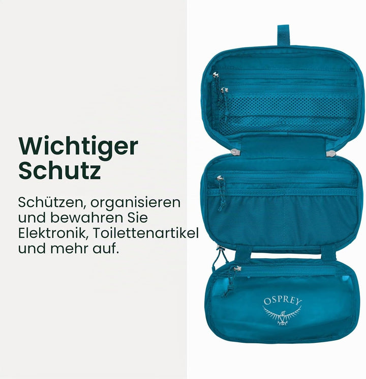 Osprey Ultralight Organizer mit Reissverschluss, Waterfront Blue, O/S, Waterfront Blue