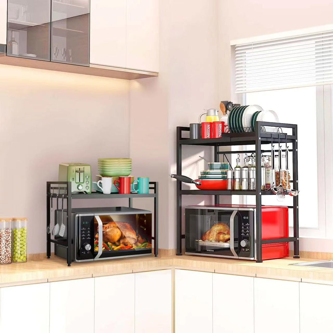 Erweiterbar Mikrowellenofen Rack, Mikrowelle Regal Verstellbare Mikrowellenhalter Organizer Küchenre