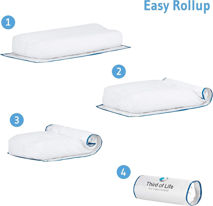 Kopfkissen 40x80 HADAR Wave, höhenverstellbar, ergonomisches HWS Nackenstützkissen aus Visco-Schaum