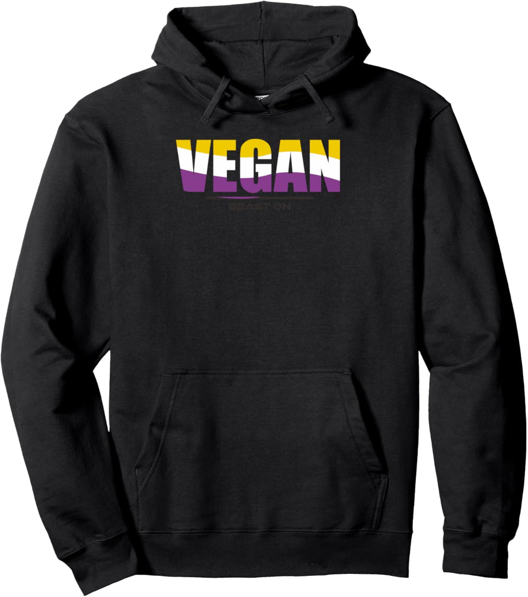 Vegan in Non-Binary Farben LGBTQIA+ Fitness Gym Motivation Pullover Hoodie