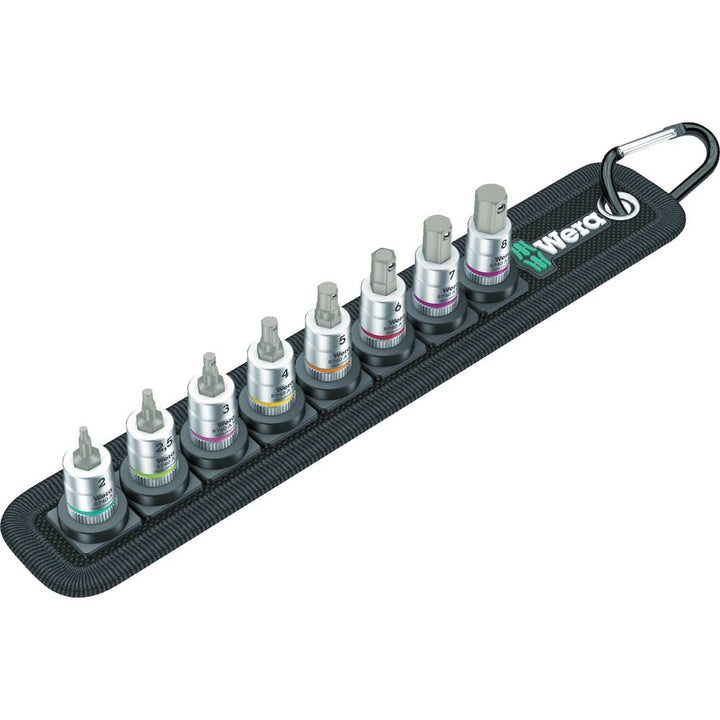 Wera 05003881001 Belt 2 Zyklop Bitnuss-Satz Innensechskant, mit Haltefunktion, 1/4"-Antrieb, 8-teili