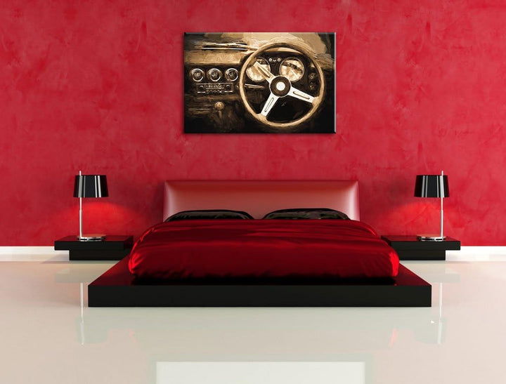 Pixxprint Olditmer von innen 100x70cm Leinwandbild Wandbild Kunstdruck, 100x70