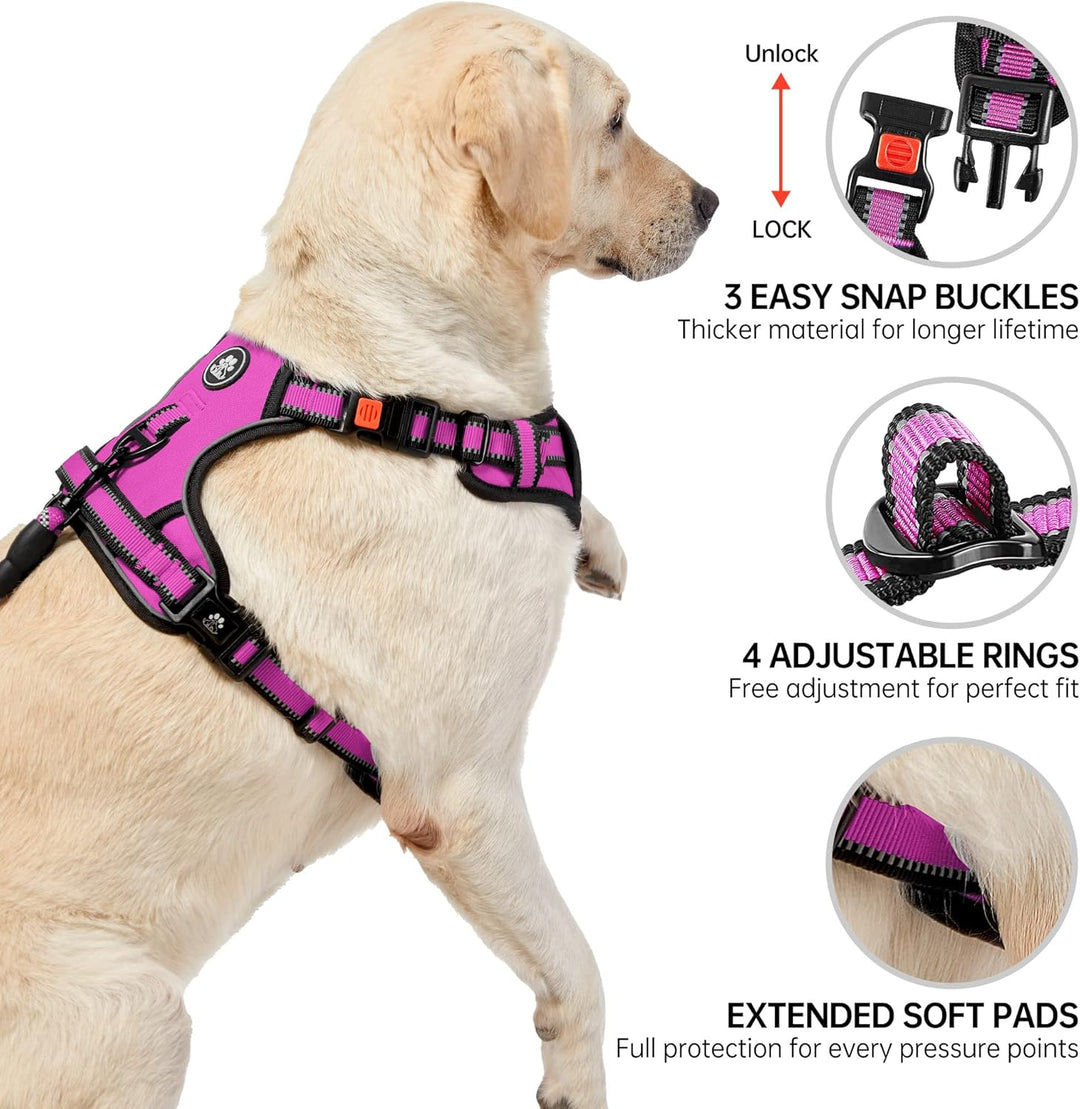 NESTROAD Hundegeschirr Mittelgrosse Hunde Rose Rot, Grösse M Anti Zieh Geschirr für Hunde Mittel, Ha