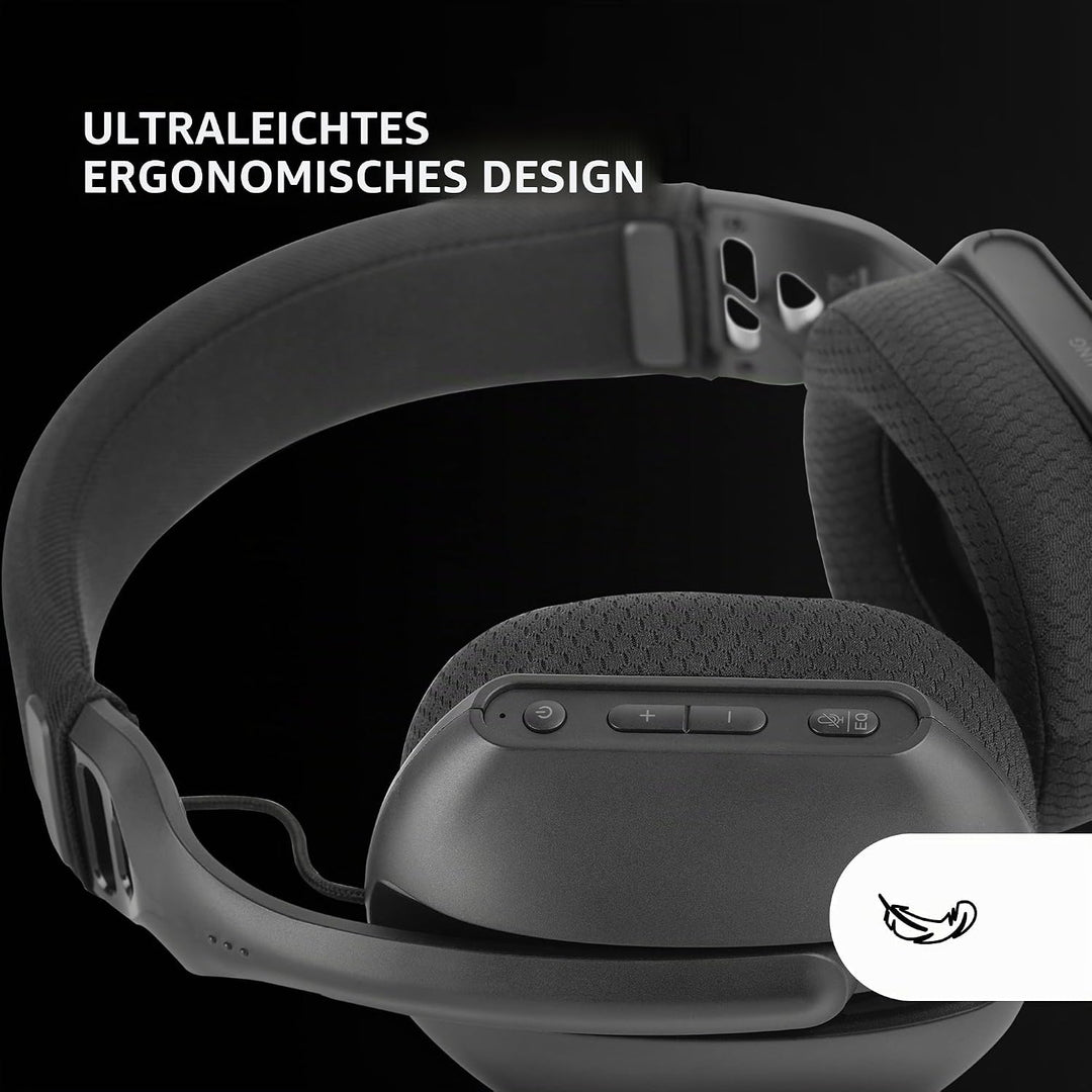 Mars Gaming MHW-PRO, Kabelloses Gaming-Headset ARGB Flow, 3D Surround Sound 7.1, Bluetooth 5.3 + 2.4