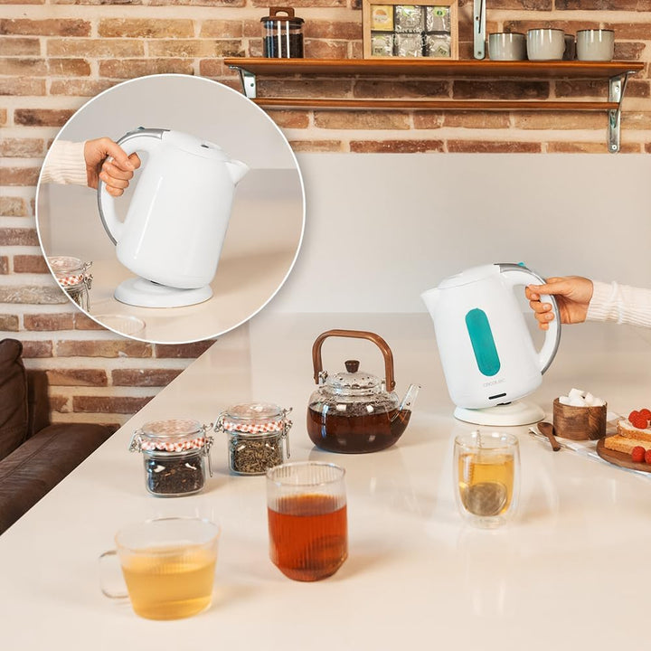 Cecotec Wasserkocher, 1,7 L Kapazität, Thermosense 180 White, 2200 W, Schnelles Erhitzen, Anti-Kalk-