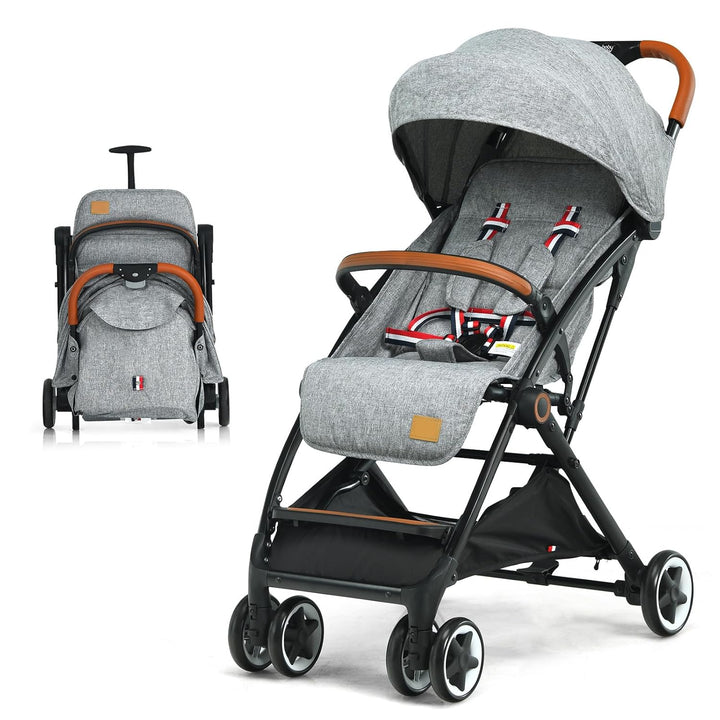 COSTWAY Kinderwagen Einhand Faltbar, Kinderbuggy mit verstellbare Rückenlehne & Verdeck, Reisebuggy