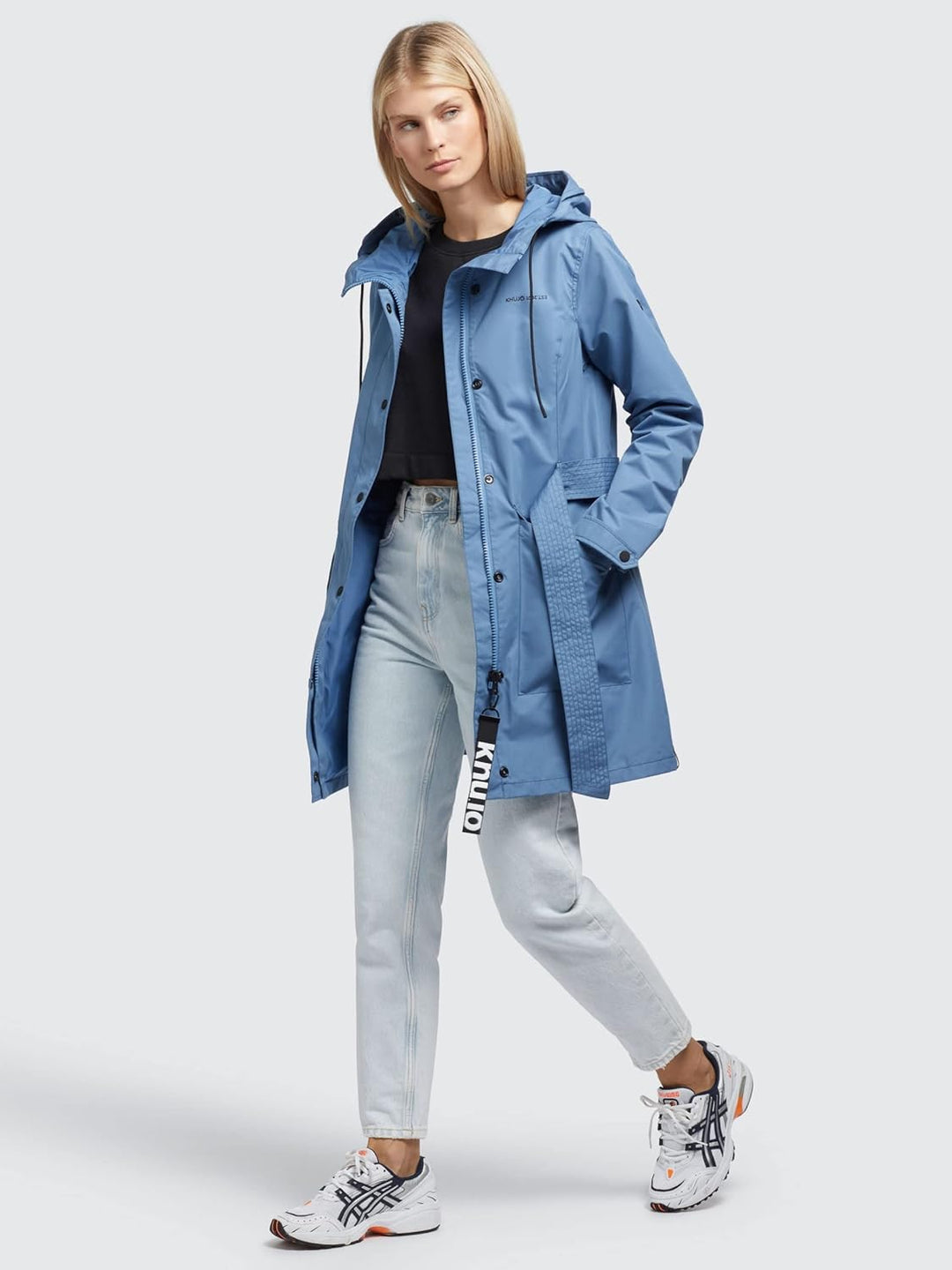 khujo Damen Mantel Trenchcoat Lauren3 Trench Übergangsjacke Kurzmantel XXL Sea-Blue, XXL Sea-Blue