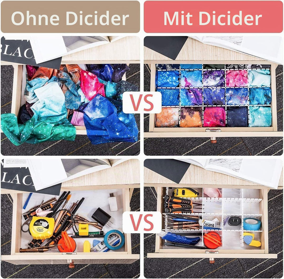 Flytianmy 40 Stück Schubladenteiler, Verstellbare Schubladen Organisers Separatoren für Unterwäsche,